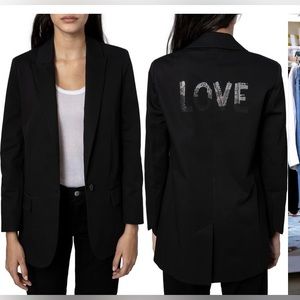 Zadig and Voltaire Viva Love Stretch blazer, sizing 38FR/6 US